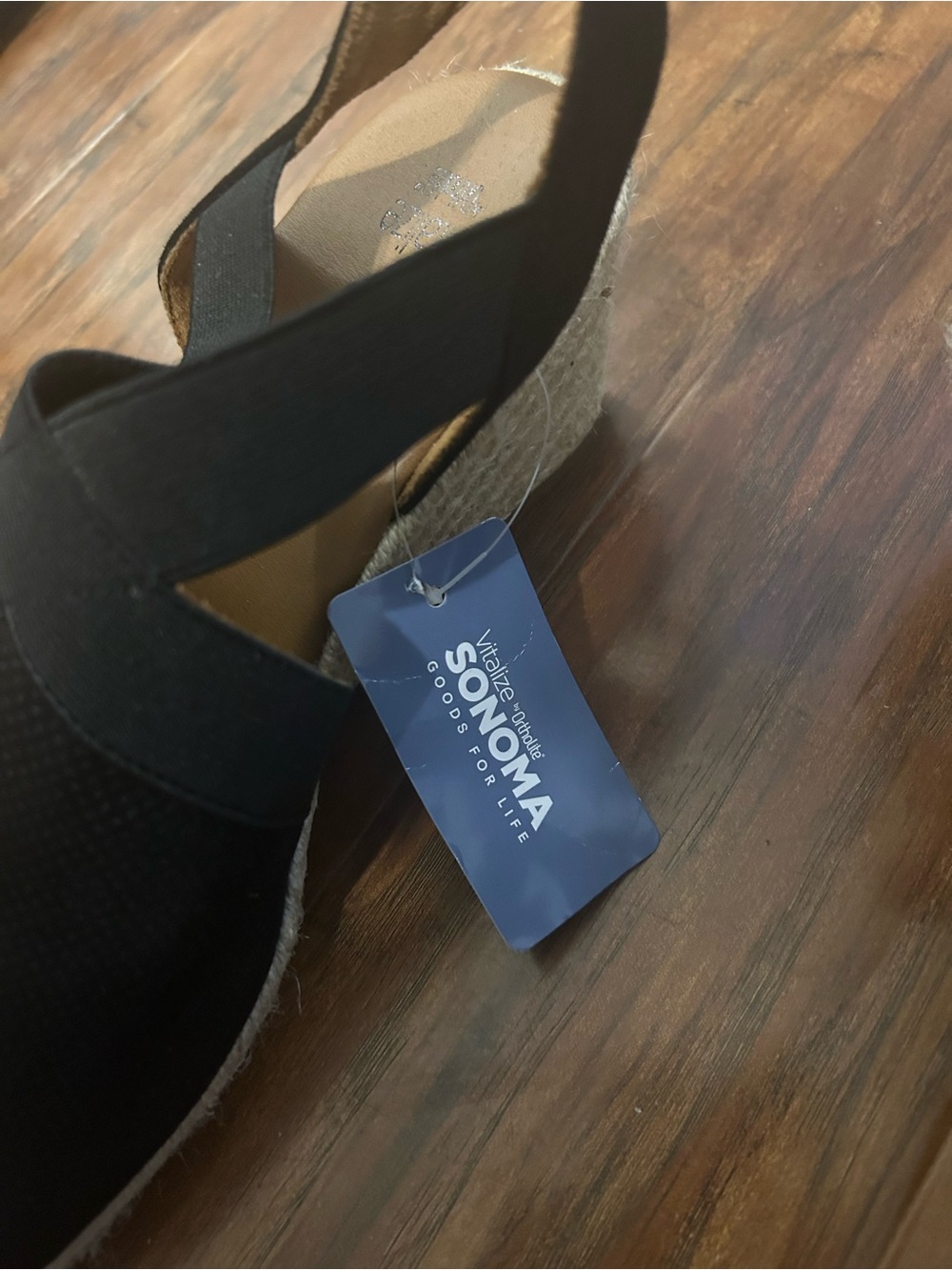 Sonoma Black Espadrille Wedge Sandals Women’s Size 10 NWT Perfect For Summer - Picture 4 of 7